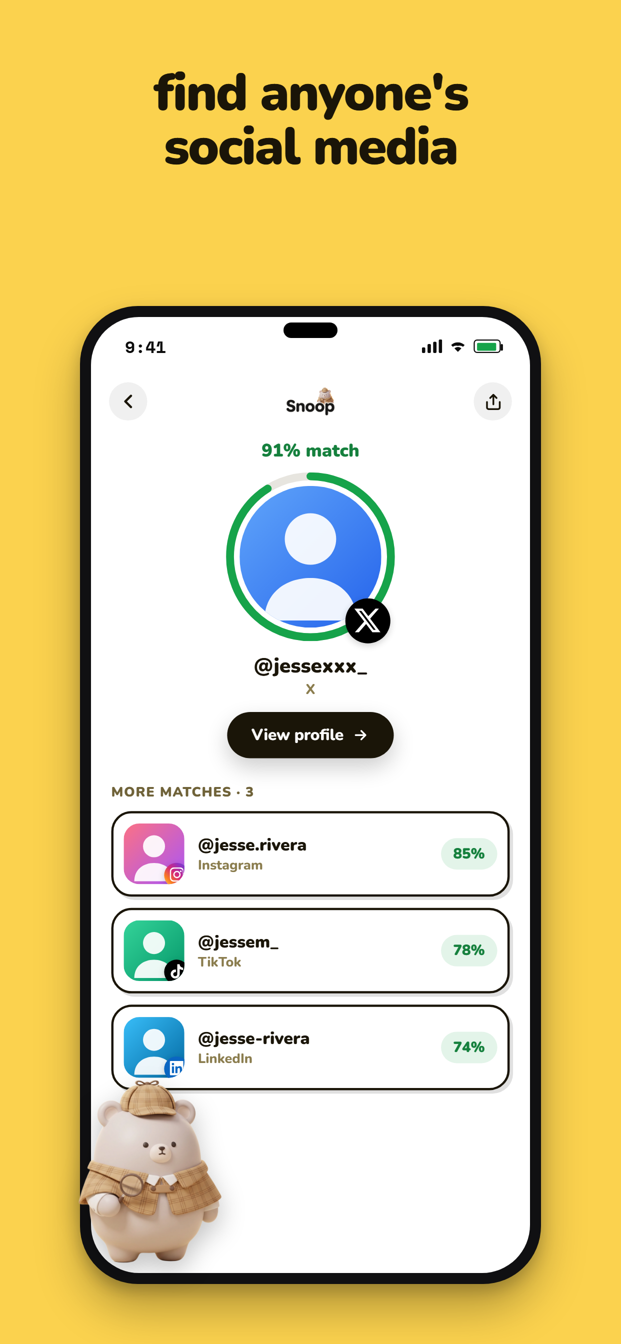 Find anyone's social media